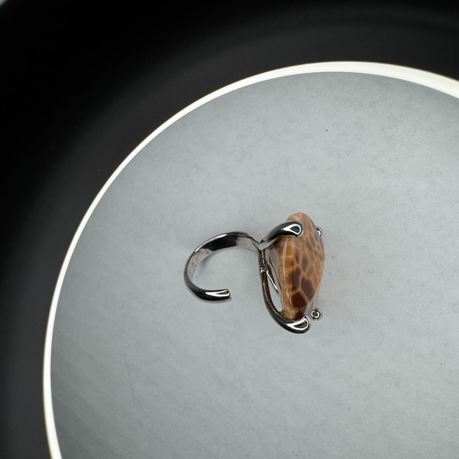 🔥 Vintage Fire Agate Statement Ring Size 10.5 – … - image 4