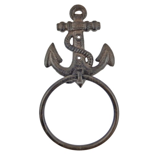 Hampton Nautical Octopus Towel Holder - Antique Bronze Cast Iron Bathroom Decor