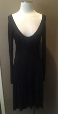 Compagnia Italiana S/M Long Sleeve Black Quiet Luxury Jersey Dress