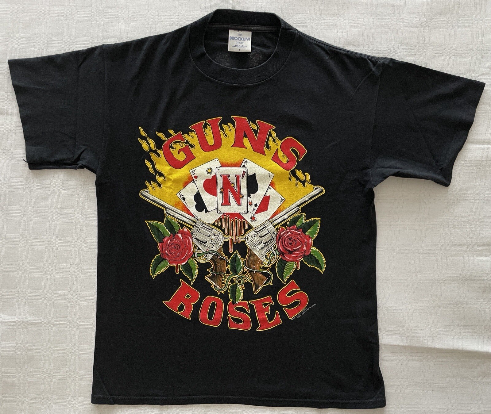 T-shirt Vintage Guns N’ Roses – Tour Use Your Illusion 1991 – Taille L, 100% Coton, édition Limitée – Parfait Pour Les Fans De Rock !