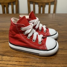 Vintage Y2K Toddler Converse All Star Chuck Taylor High Top Sz 5 Red New Unworn