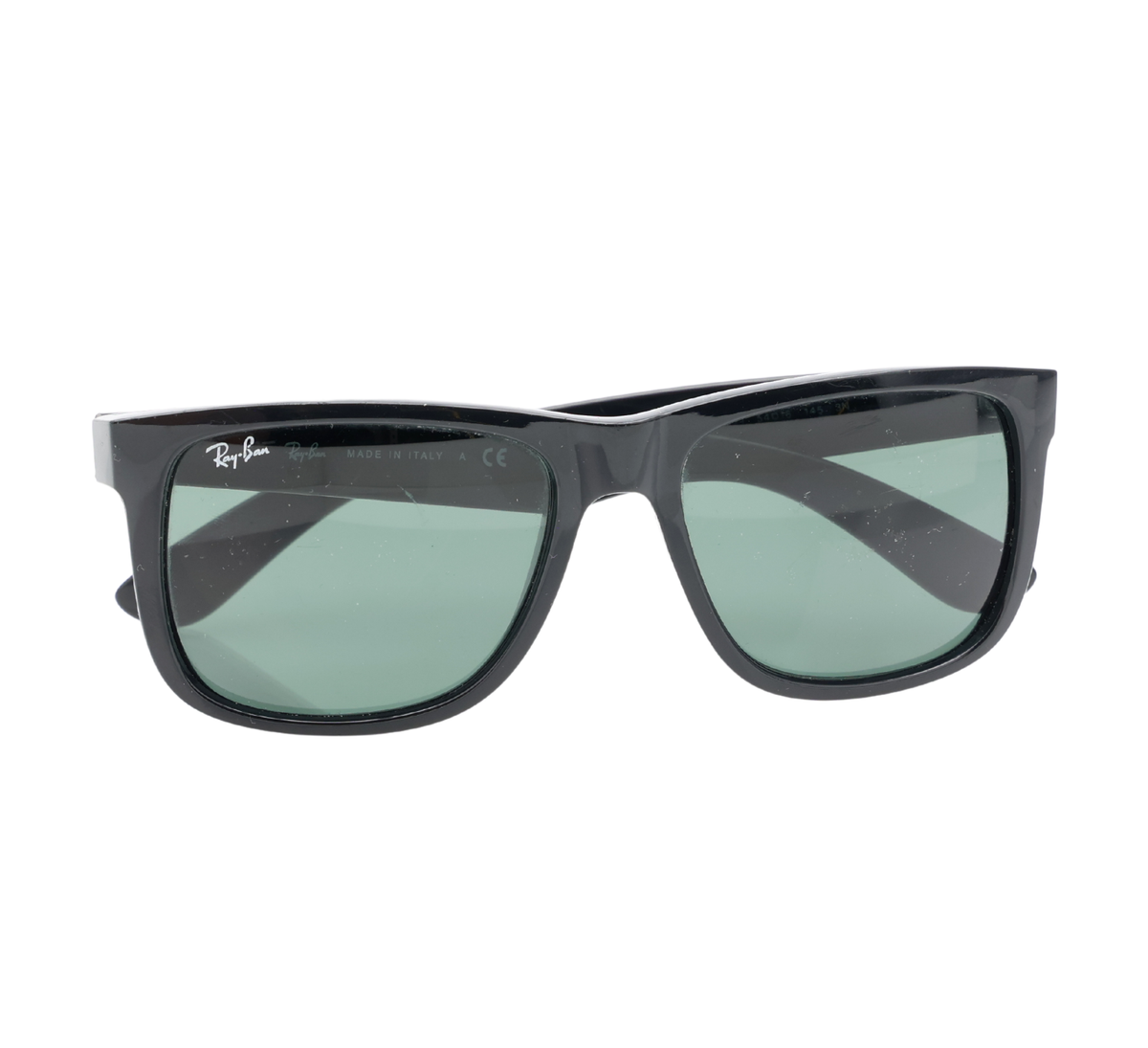 Ray Ban Justin Black/Green RB4165 Square Sunglasses R1936 54 mm | eBay