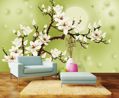 3D Branch Moon ZHUA9177 Wallpaper Wall Murals Removable Self-adhesive Ann 24