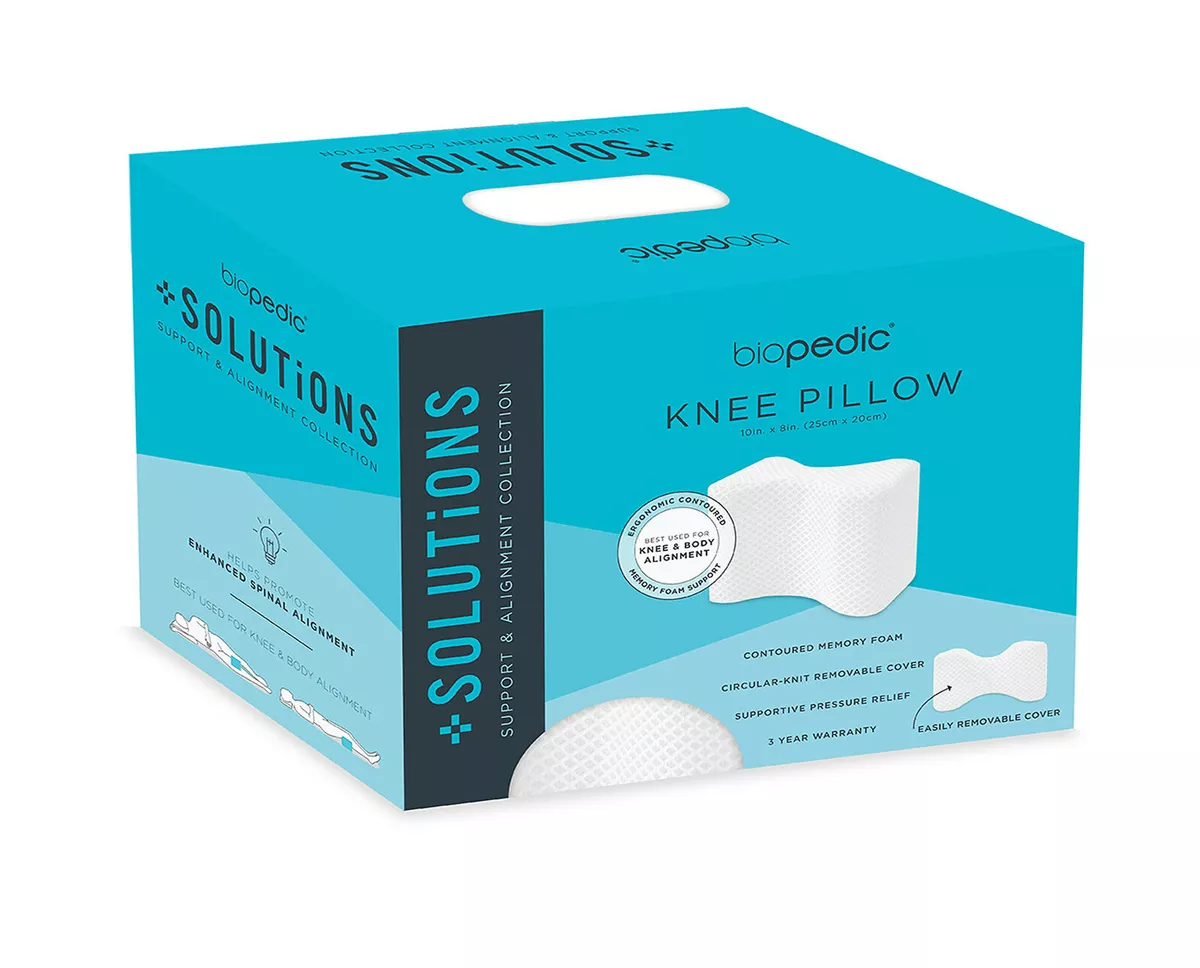 Biopedic Knee Pillow for Side Sleepers Knee Support Pillow Memory Foam