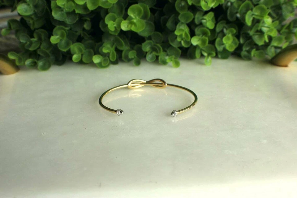 Brazalete Brazalete Brazalete Infinito Diamante Simulado 2.00 Ct Regalo Chapado en Oro Amarillo Foto 4 de 4