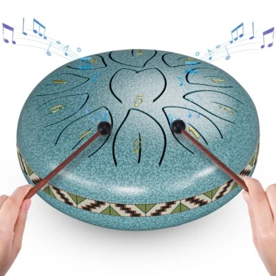 COULEEUR Tongue Drum 11 Noten 6 Zoll Zungentrommel Scheibentrommel Steel Pan Töne Scheibe