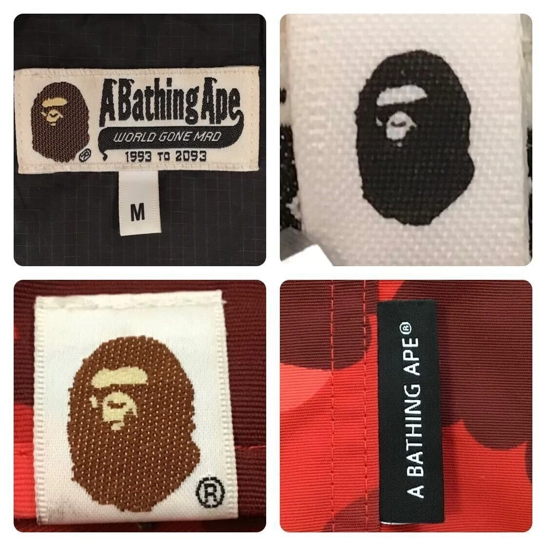 A BATHING APE (BAPE) Felpa con cappuccio BAPE rossa mimetica giacca snowboard A Bathing Ape taglia M felpa con cappuccio mimetica