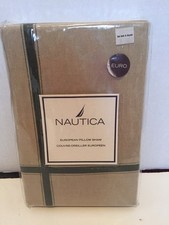 NAUTICA EURO European Pillow SHAM Seagrove Olive Beige 100 Cotton