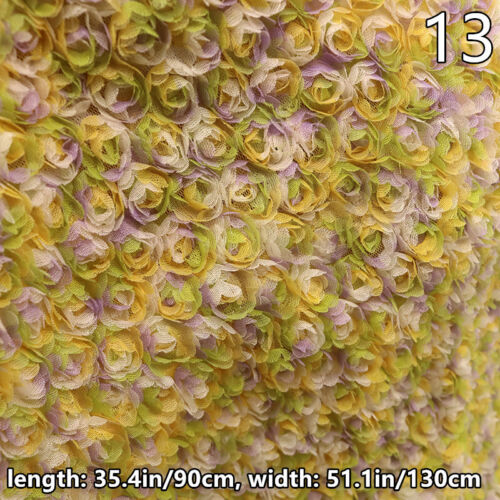 Tela de malla con flores de rosa 3D para boda vestido formal costura hágalo usted mismo manualidades - Imagen 17 de 38