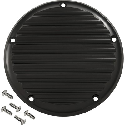 Joker Machine Derby Cover - 5 Hole - Finned - Black for M8 Softail 06-965-1