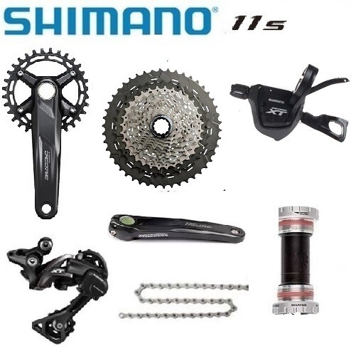 New Shimano 1x11 Speed MTB Groupset Deore M5100 Crank&BB52 W/XT M8000 KITS 46T  - Afbeelding 1 van 12