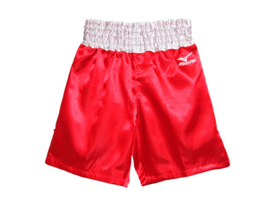 MIZUNO Boxing Pants Trunks Satin Red embroidery official matches