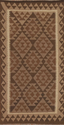 Flatweave Reversible Tribal Kilim Kelim Runner Rugs Handwoven Wool Carpets 3x7