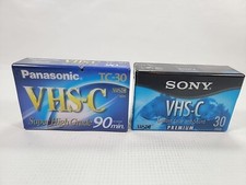 Lot Of 2 - Sony TC-30VHGL  TC-30 VHS-C Premium 30 90 min Tape New/Sealed