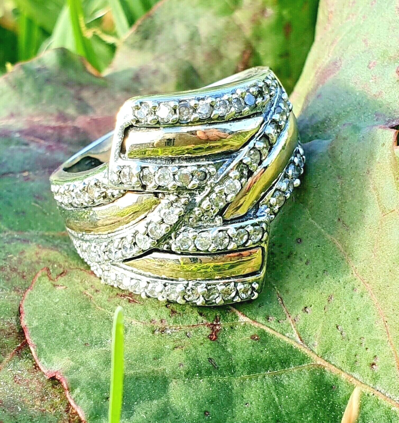 9k Gold & Sterling Silver Ring eBay