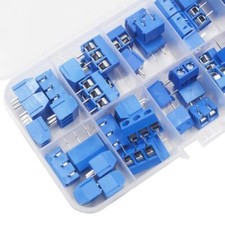 50 x PCB Screw Terminal Block Connectors Blue 2P / 3P 5.0mm Pitch 300V 16A UK