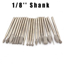 1/8'' Shank Diamond Brazing Burrs Grinding Bits 2.1mm - 6mm for Dremel Engraving