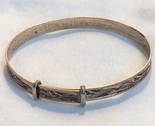 Victorian Gold Filled Floral Motif Children s Adjustable Bangle Bracelet