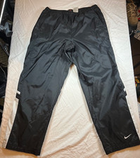 VTG Nike Windbreaker Pants Black Mens L Warm Up Mesh Track Nylon Y2K Black Tag