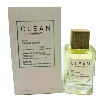 Clean Reserve Smoked Vetiver  By Clean 3.4 /3.3 Edp Spray For Women New In Box