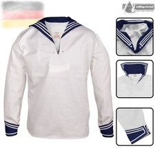 Original Bundeswehr Marinehemd mit Kragen Bordhemd BW Matrosenhemd Langarm Weiß 