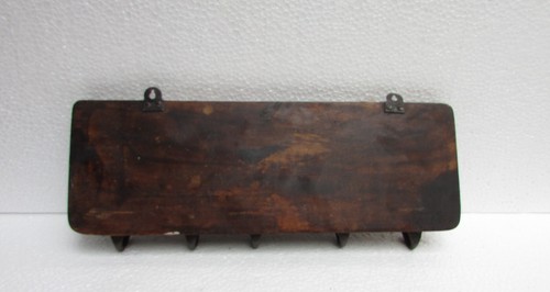 Handcrafted 5 Tiles Fitted Wooden Wall Mounted Shelf Coat Rack Key Hook Hanger - Picture 8 of 10