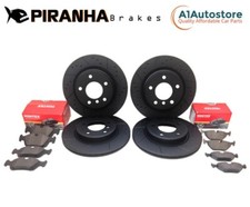 Daewoo Lacetti 1.4 04-05 Front Rear Brake Discs Black DimpledGrooved Mintex Pads
