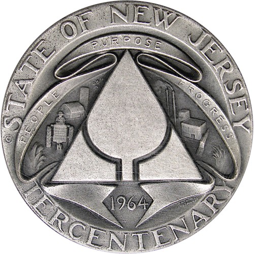 1964 SILVER NGC MS67 NEW JERSEY TERC. MEDAL ~ LARGE SILVER GEM & VIDEO ADDED! - Picture 3 of 4