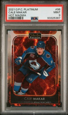 2021 O-Pee-Chee Platinum CALE MAKAR #96 Hot Magma /499 Colorado Avalanche PSA 9