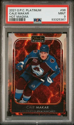 2021 O-Pee-Chee Platinum CALE MAKAR #96 Hot Magma /499 PSA 9 Colorado Avalanche