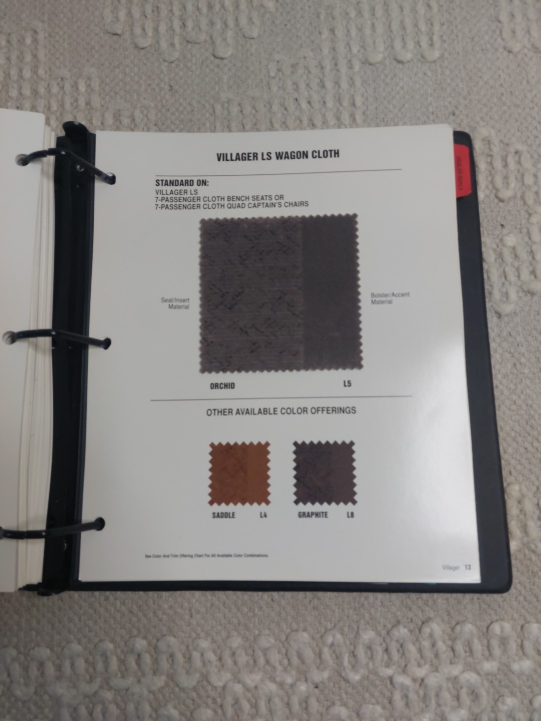 1996 Mercury Dealer Album Color upholstery paint book Cougar Grand Marquis thumbnail 9