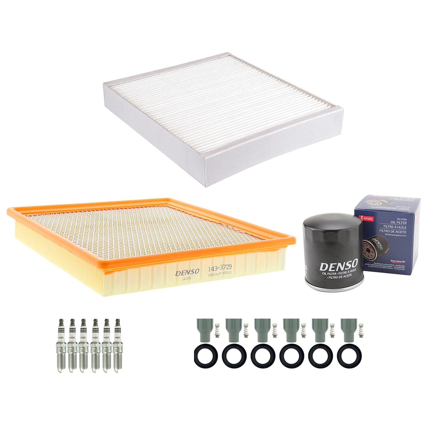 Denso Tune Up Kit NGK 6 Spark Plugs  Boots Kit for Cadillac XTS 3.6 V6 Vin 3