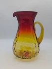 Vtg Amberina Optic Glass Hand Blown  Pitcher 64 Oz Blenko?