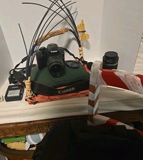 Canon Rebel XS EOS Camera Extra Lens Covers Battery With Case