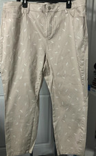  SZ 22W NYDJ 5 POCKETS BEIGE DRAGON FLY LIFT X TUCK PANTS COTTON SPANDEX DC03