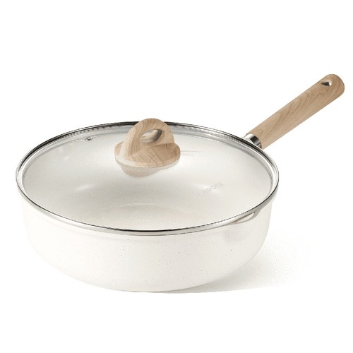 Sartén antiadherente con tapa compatible con inducción freidora profunda utensilios de cocina 5 cuartos de galón - Imagen 2 de 6