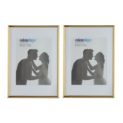 Cadres photo lot de 4 cadre verre plastique 20x30 passe-partout 15x20 cm doré - Photo 1/4