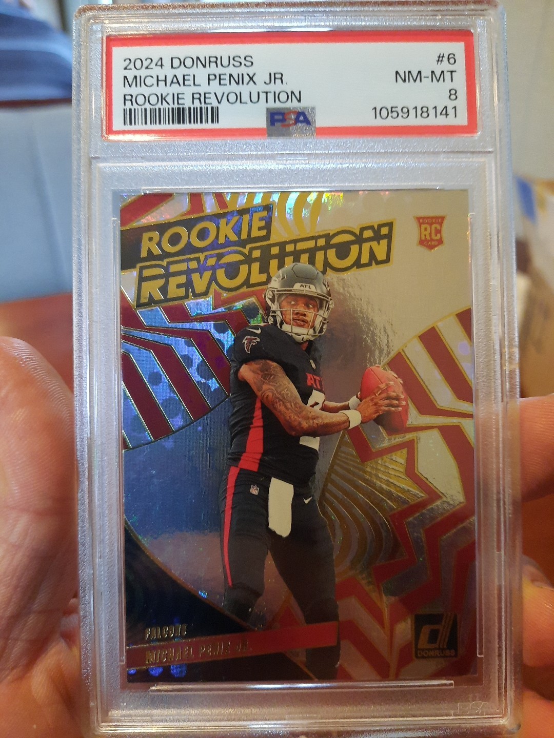 2024 Panni Donruss Michael Penix Jr ROOKIE REVOLUTION PSA 8 Nm Mint RC Falcons
