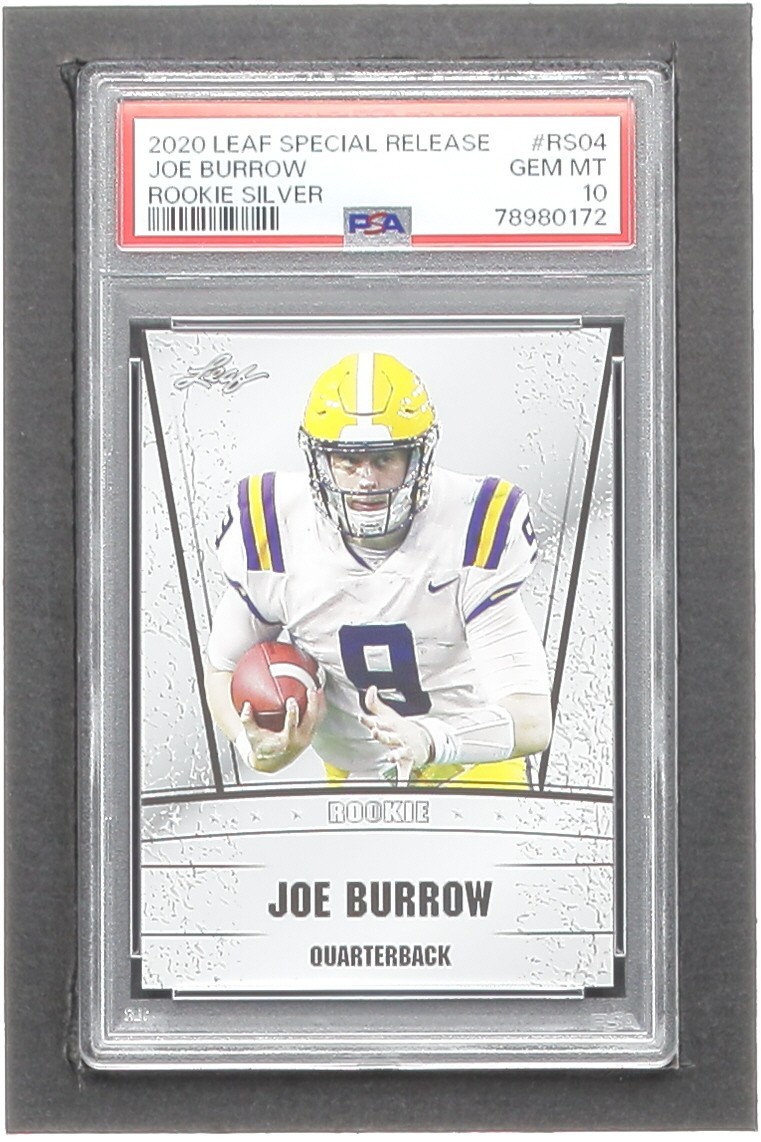 Joe Burrow RC 2020 Leaf Special Release Rookie Silver #RS04 PSA 10 view 1