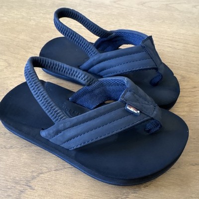 Rainbow Toddler Black Flip Flop Sandals Fabric Arch Support Slip On US 5/6