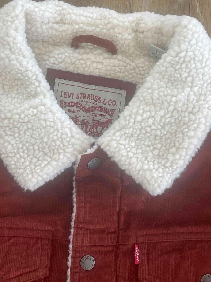 Levi Strauss Vintage 90's Corded Sherpa Lined Trucker Jacket L