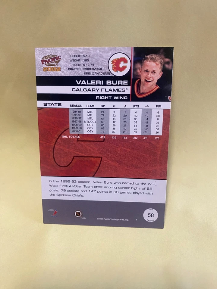2001-02 PACIFIC PREMIERE DATE VALERI BURE 38/45 - Image 3 of 4