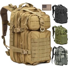 45L Tactical Military Backpack - Molle 3 Day Assault Rucksack Army Men Gear Bag
