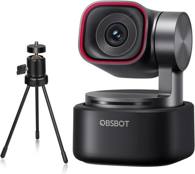 OBSBOT Tiny 3 mit Stativ, PTZ 4K Webcam Spatial Audio, Tri-Mic, 1/1,28'' Sensor