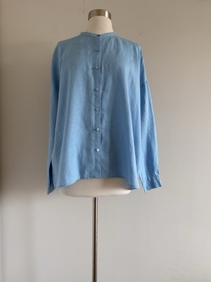 NWT $198 EILEEN FISHER ORGANIC LINEN BUTTON UP MANDRN CLR  BOX - TOP SIZE  M/M
