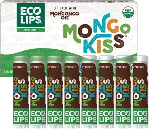 Mongo Kiss USDA Organic Lip Balm Set 8-pack 0.15 oz. each with Mongongo Oil &...