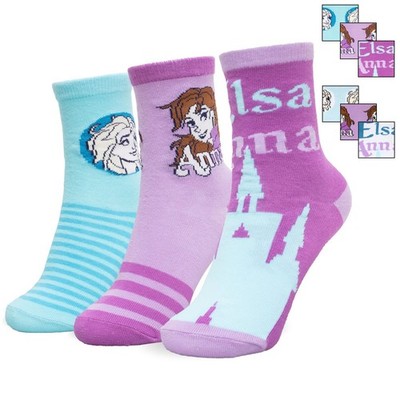 Disney Frozen Elsa Girls Socks Set 3 Pairs Cotton Socks 7116