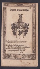 1620 Buseck Rüsser Coat Of Arms Woodcut