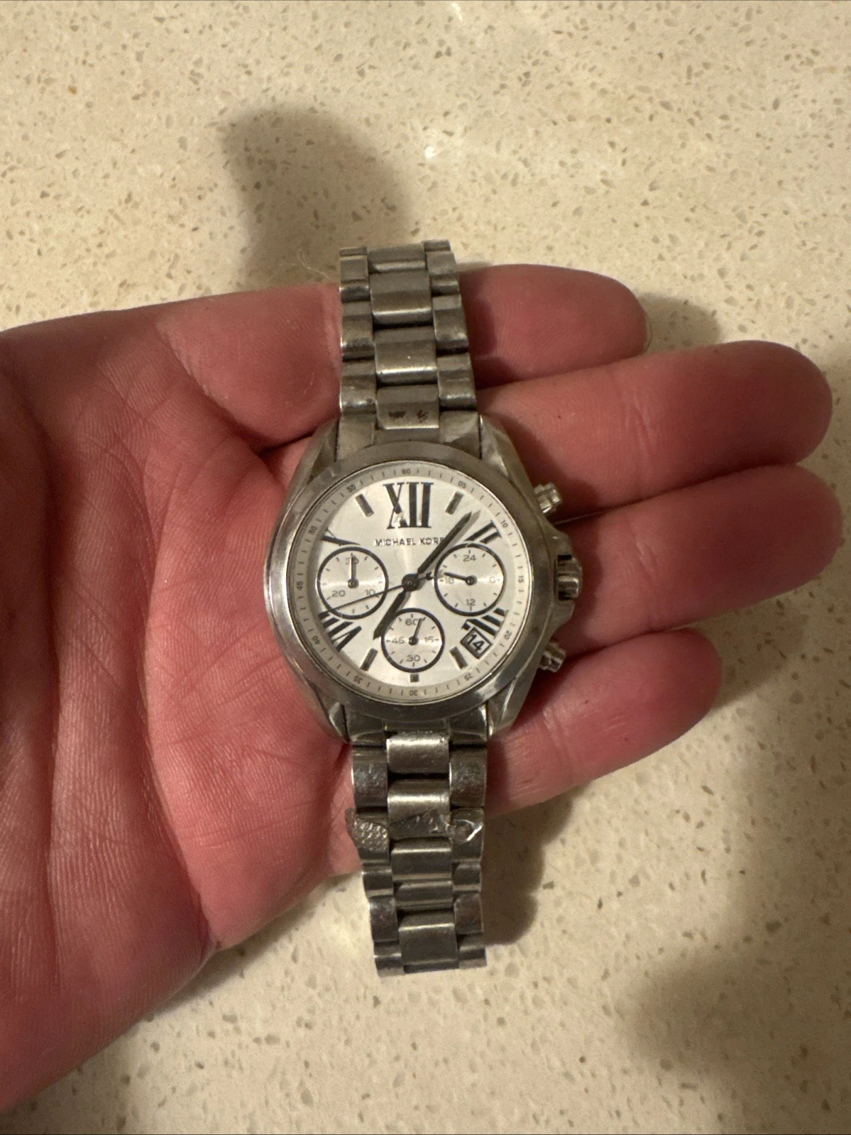 Orologio Michael Kors Originale MK6174 Donna Mini Bradshaw Argento Cronografo 36mm