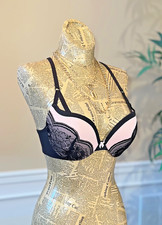 Maidenform DM9900 Love The Lift Underwire Push-Up Bra In Peach W/Black Lace, 32C